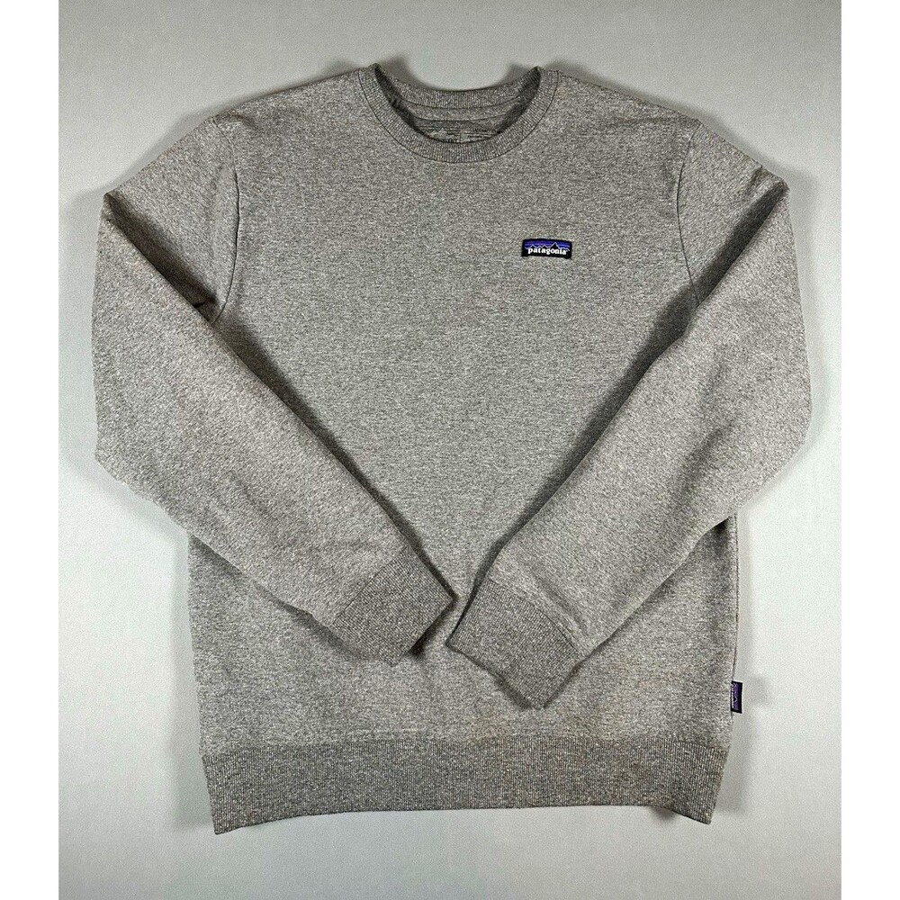 Patagonia Uprisal Crew Sweatshirt Mens M Gray P-6 Logo Recycled Fleece
